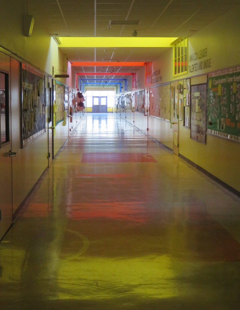 Painted Light wells at COX Academy, Oakland, CA 